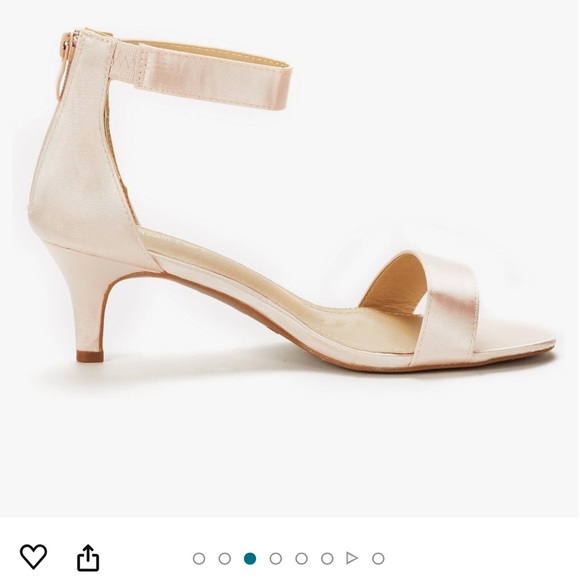 Fiona open toe satin kitten  heels - Picture 9 of 15